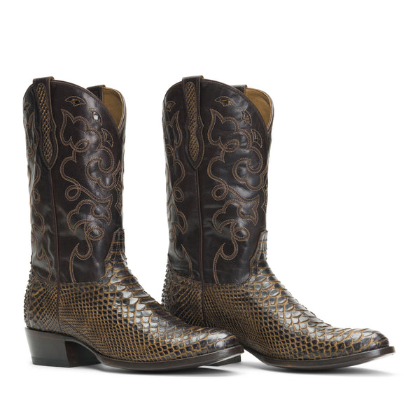 Men s Cowboy Boots The Zeke Python Exotic Boots Rujo Boots