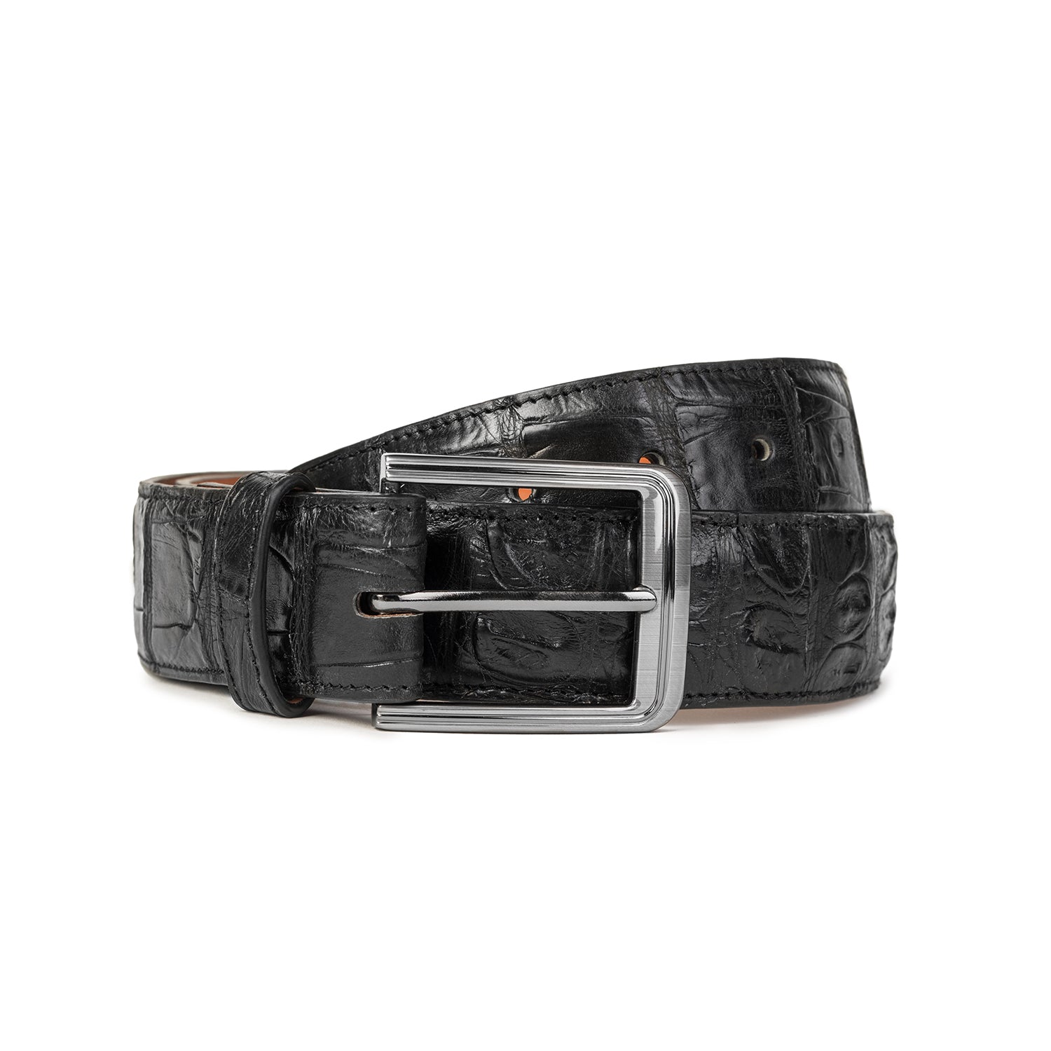 Authentic Gator Skin Belts, Men's Alligator Belt - Midnight