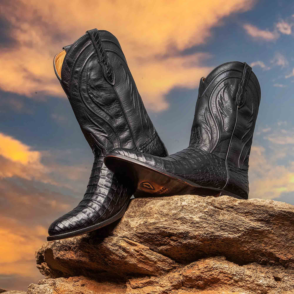 Men's caiman belly western boots by RUJO