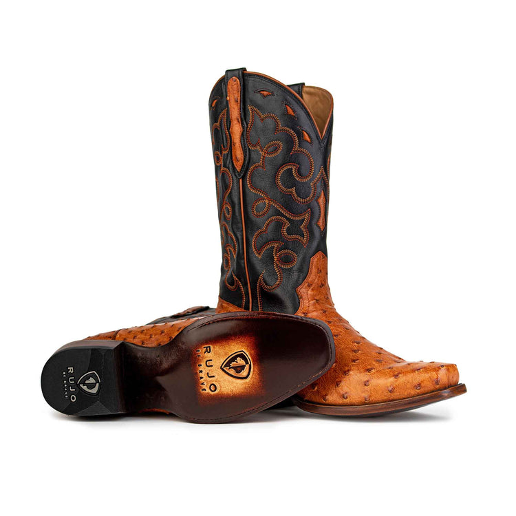 Men's Full-Quill Ostrich Cowboy Boot by RUJO