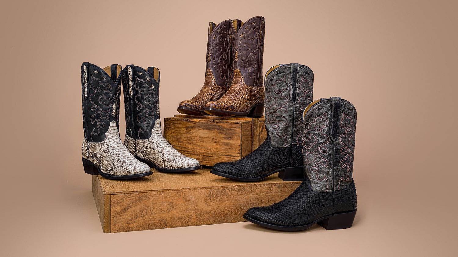 Men's Cowboy Boots | The Zeke Python Exotic Boots – Rujo Boots