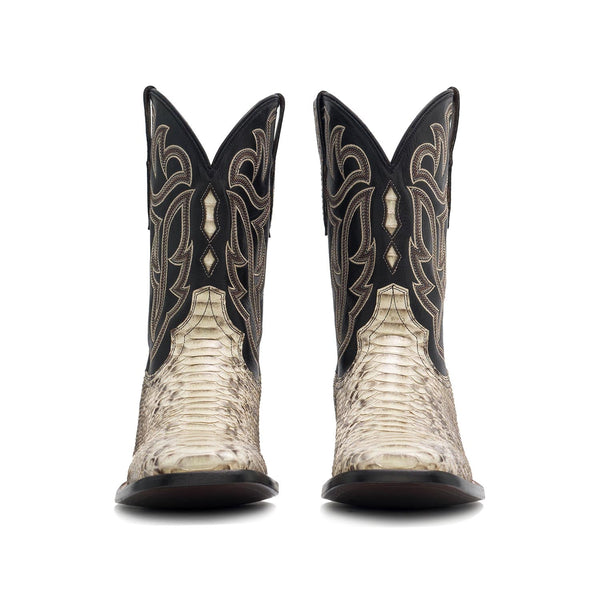 靴 JOSEPH PYTHON POINTED 38 Tanner Mark Women's Square Toe Genuine Python Boots Natural