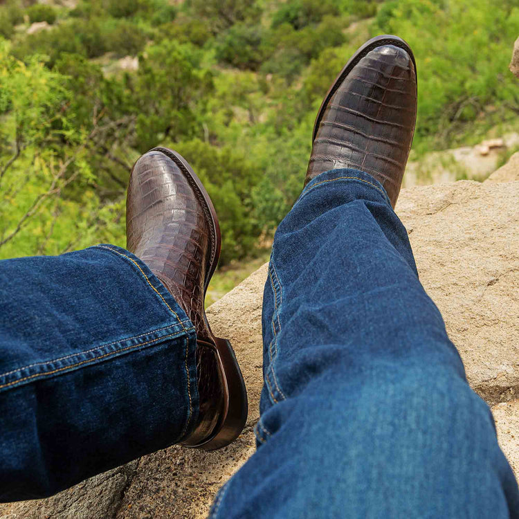 Men's Roper Caiman Belly Cowboy Boot by RUJO