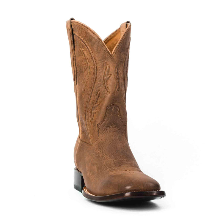 Square-toe Rock Ranch Calfskin Roper-Style Cowboy boots by RUJO