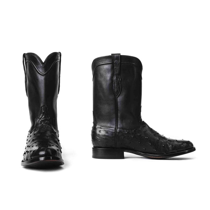 Men's Full-Quill Ostrich Roper Cowboy Boot by RUJO