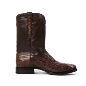 Men's Full-Quill Ostrich Roper Cowboy Boot by RUJO