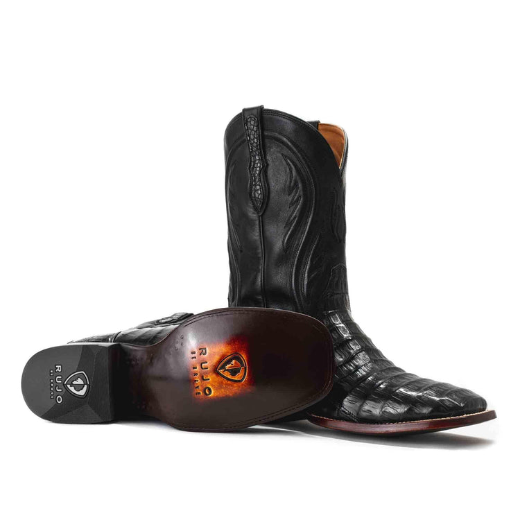 Men's Square-Toe Caiman Tail Cowboy Boot by RUJO