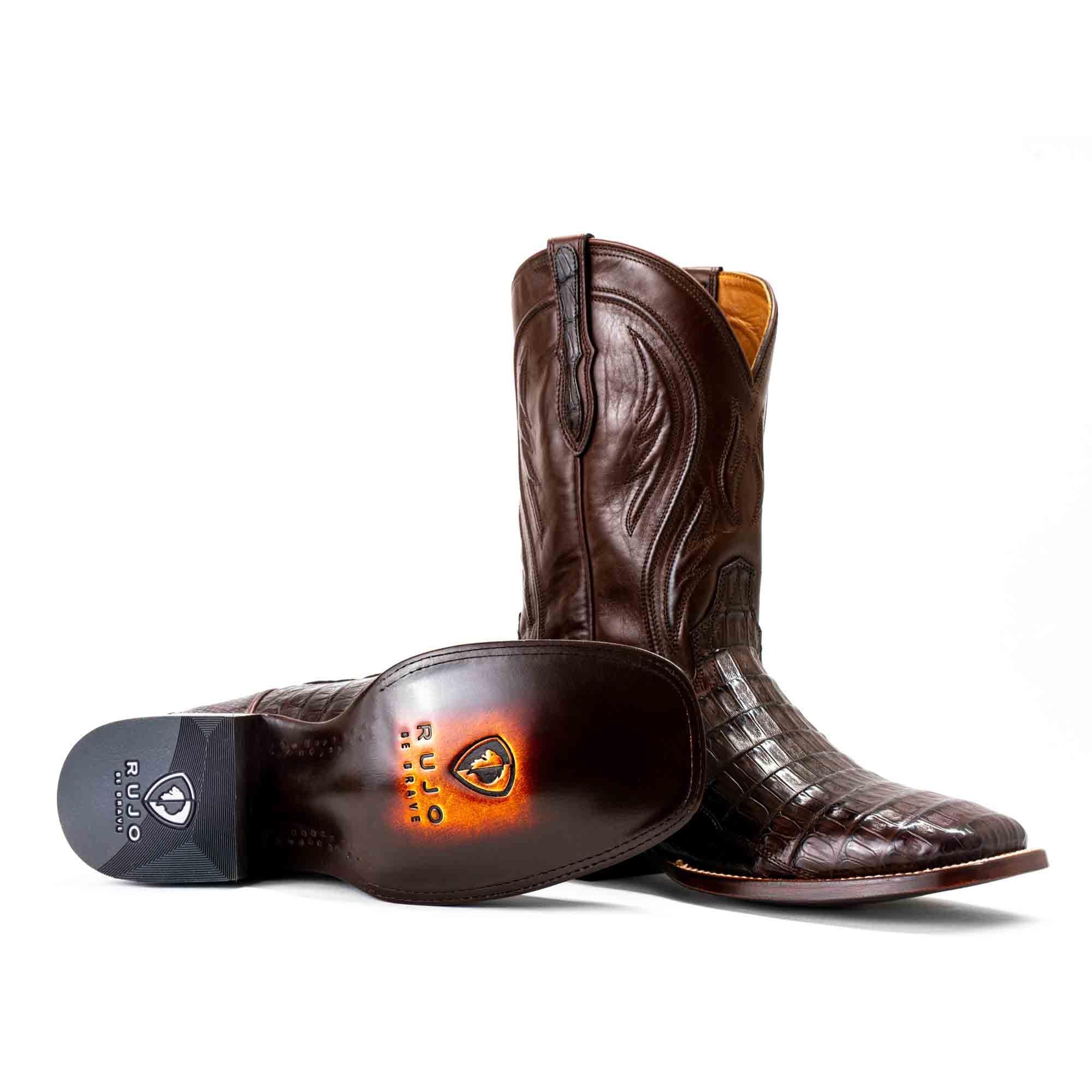 Men's Caiman Tail Square Toe Boots | The Roscoe | RUJO Boots