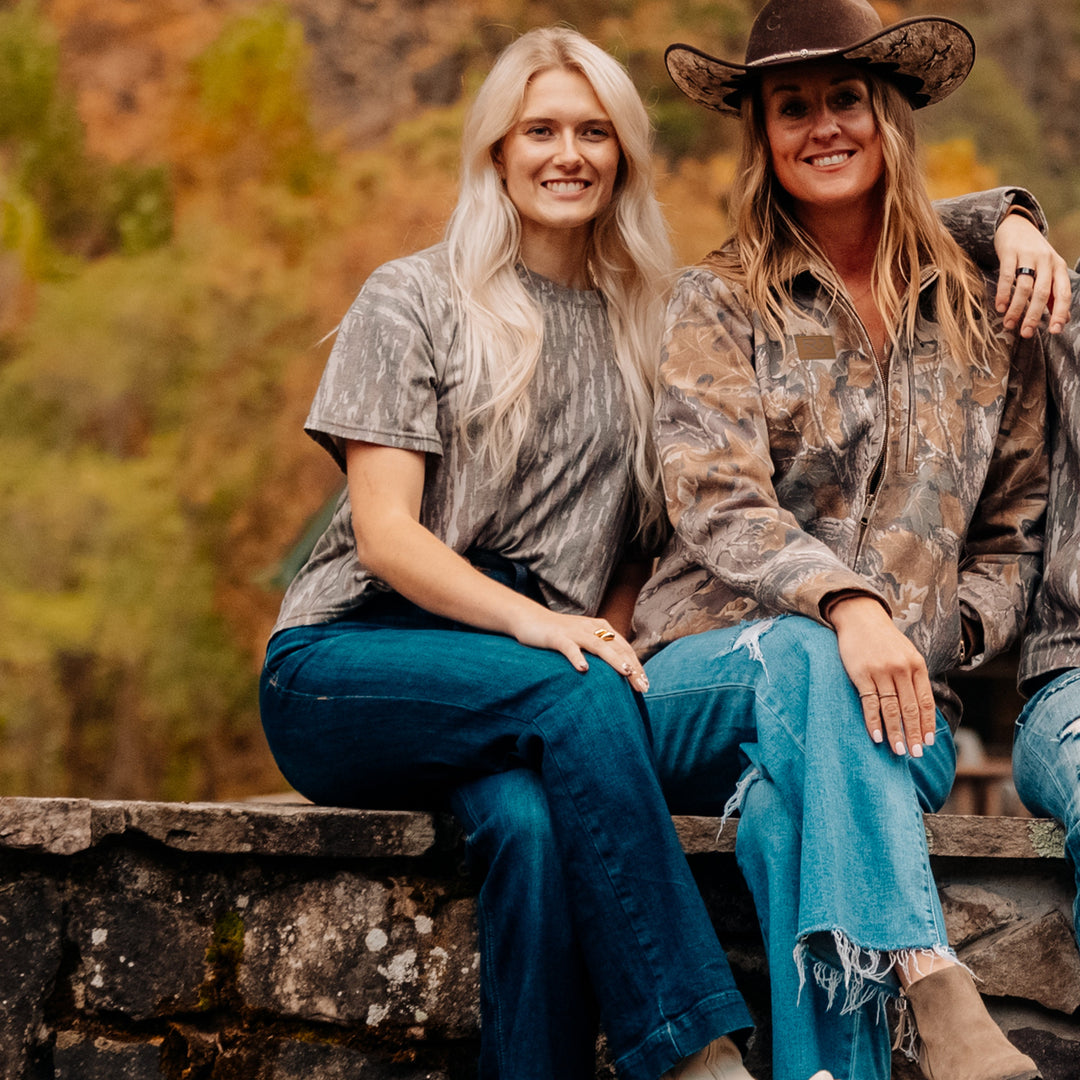 The Vintage Camo Tee in Faded Realtree Original, lifestyle