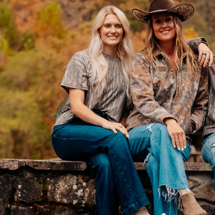 The Vintage Camo Tee in Faded Realtree Original, lifestyle