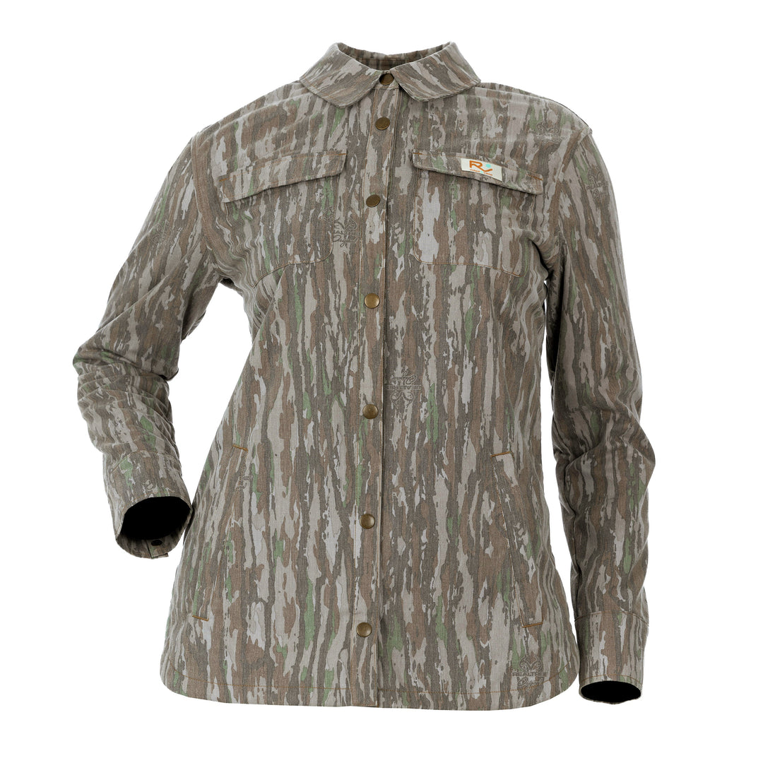 The Vintage Camo Shacket in Faded Realtree Original, front
