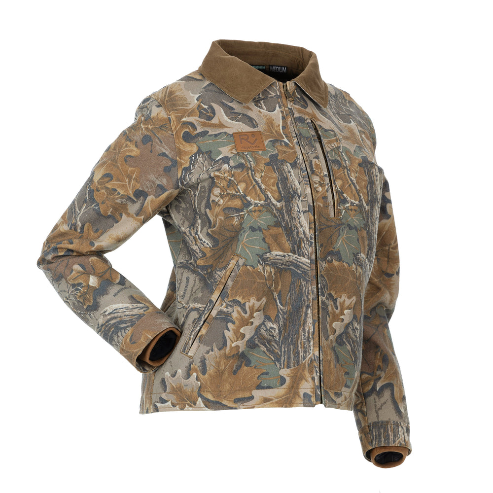 The Vintage Camo Carpenter Jacket in Faded Realtree Advantage Classic, angle