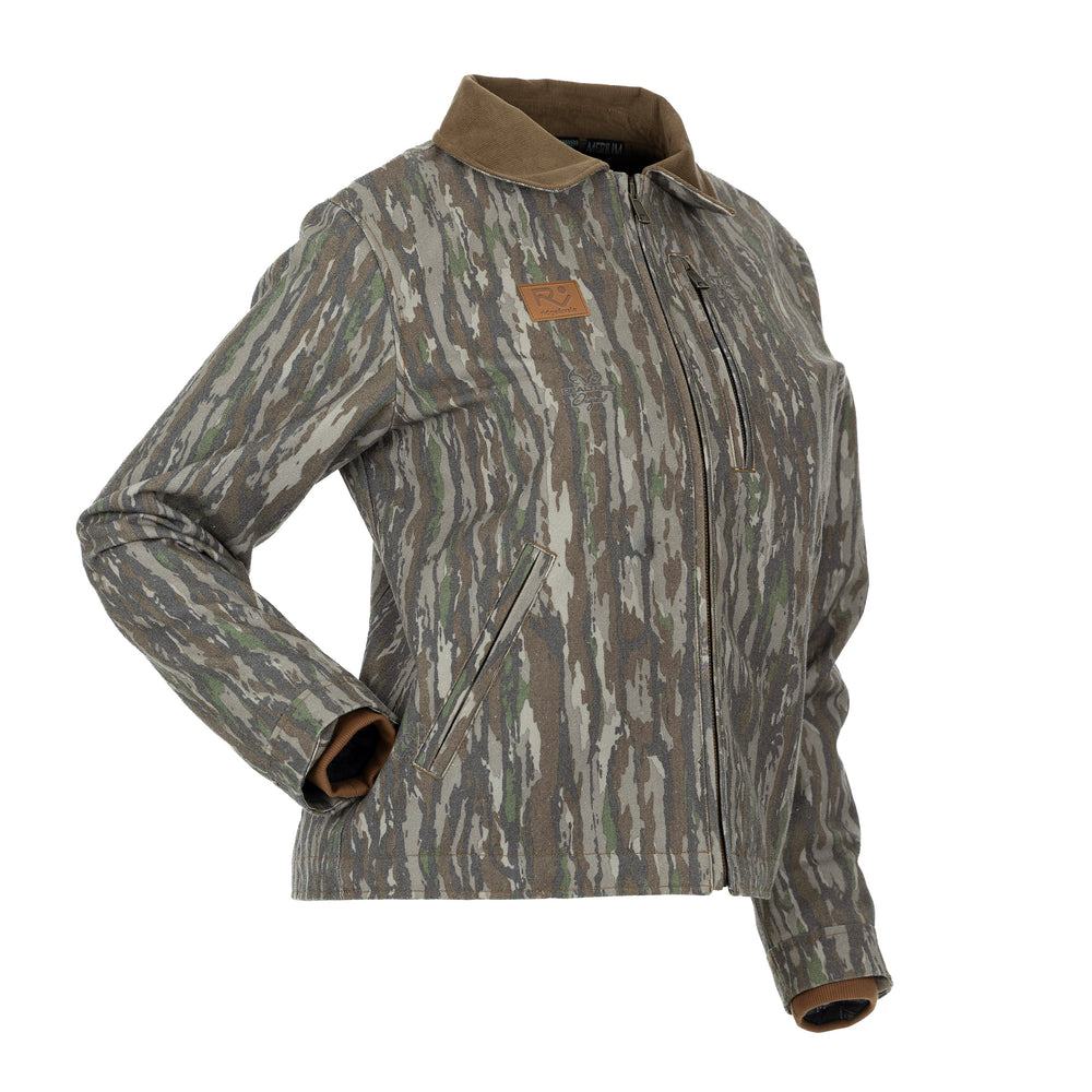 The Vintage Camo Carpenter Jacket in Faded Realtree Original, angle