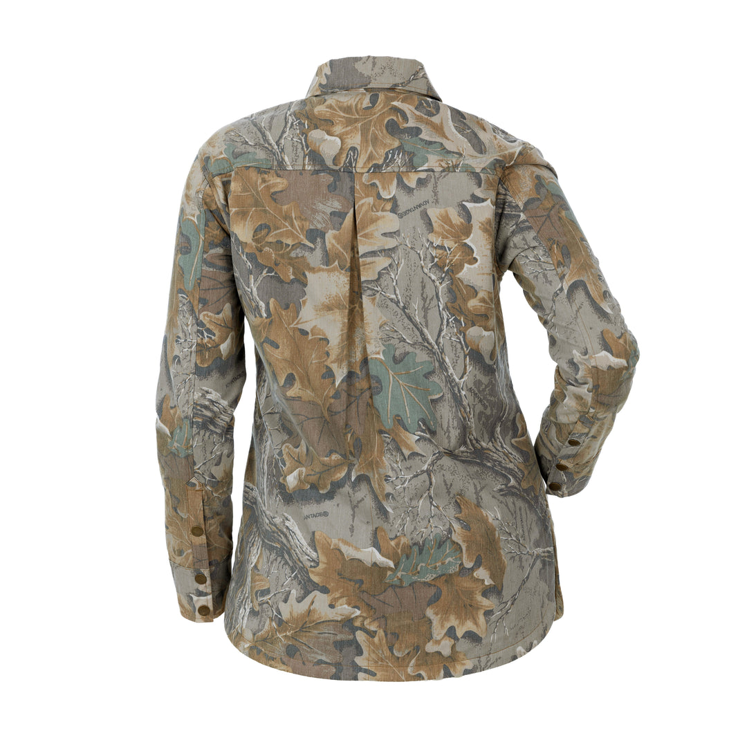 The Vintage Camo Shacket in Faded Realtree Advantage Classic, back