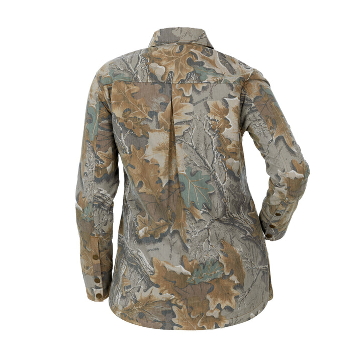 The Vintage Camo Shacket in Faded Realtree Advantage Classic, back