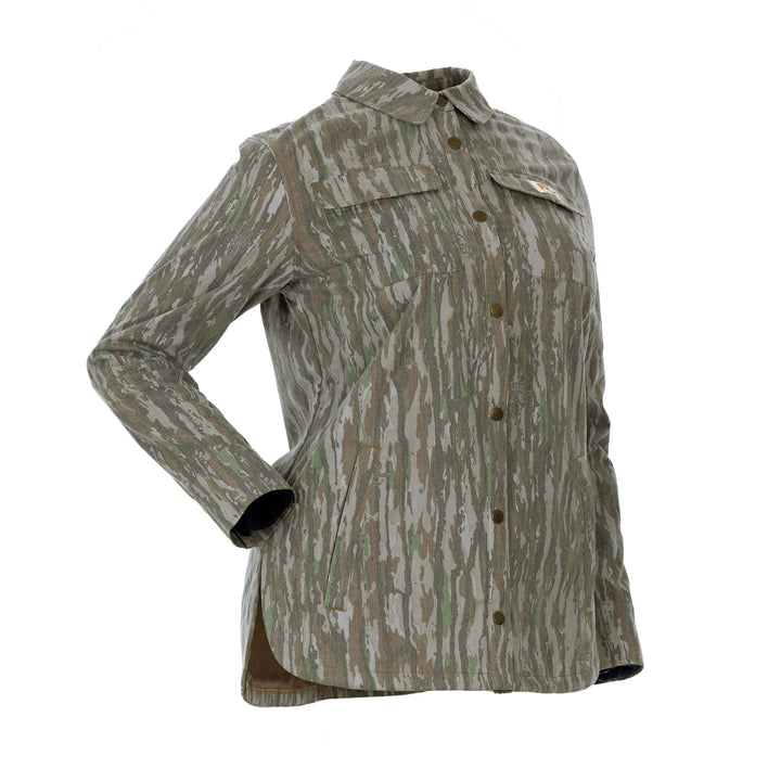The Vintage Camo Shacket in Faded Realtree Original, angle
