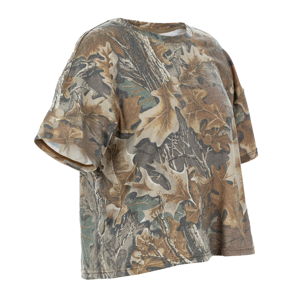 The Vintage Camo Tee in Faded Realtree Advantage Classic, angle