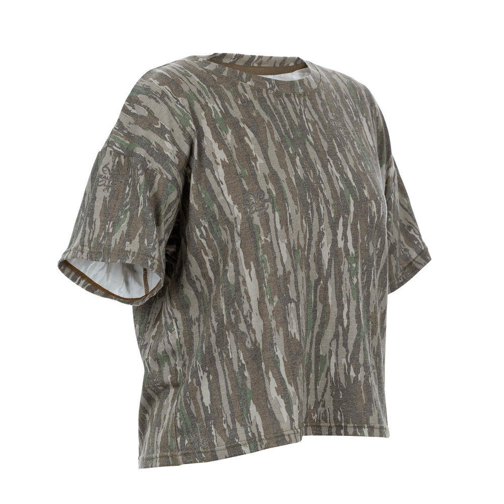 The Vintage Camo Tee in Faded Realtree Original, angle