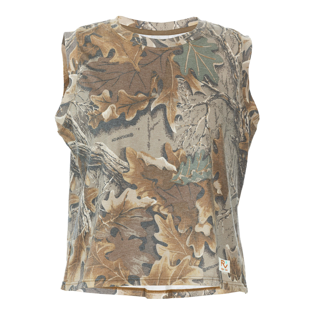 The Vintage Camo Muscle Tank in Faded Realtree Advantage Classic, front