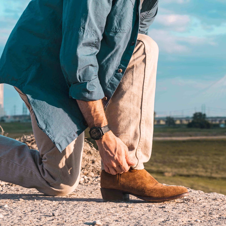 Mens western suede boots online