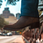 Western water-resistant Sentry Suede cowboy boots by RUJO