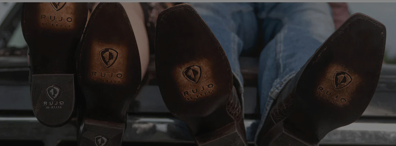 Rujo logo shown on the bottom of boots