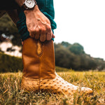 Men's Full-Quill Ostrich Roper Cowboy Boot by RUJO