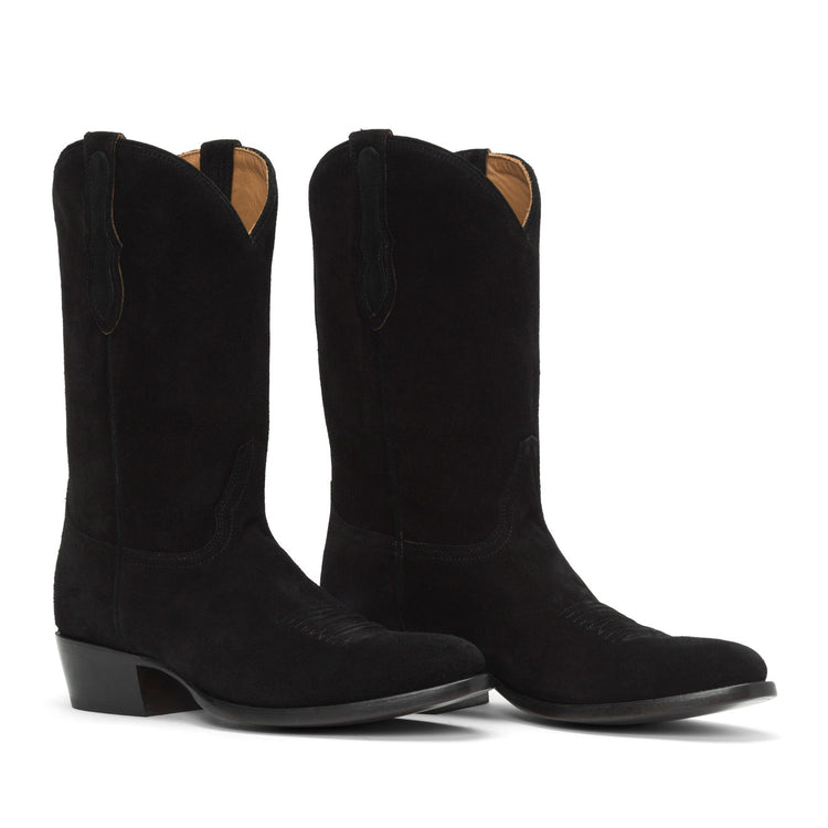 Black suede cowboy boots on sale