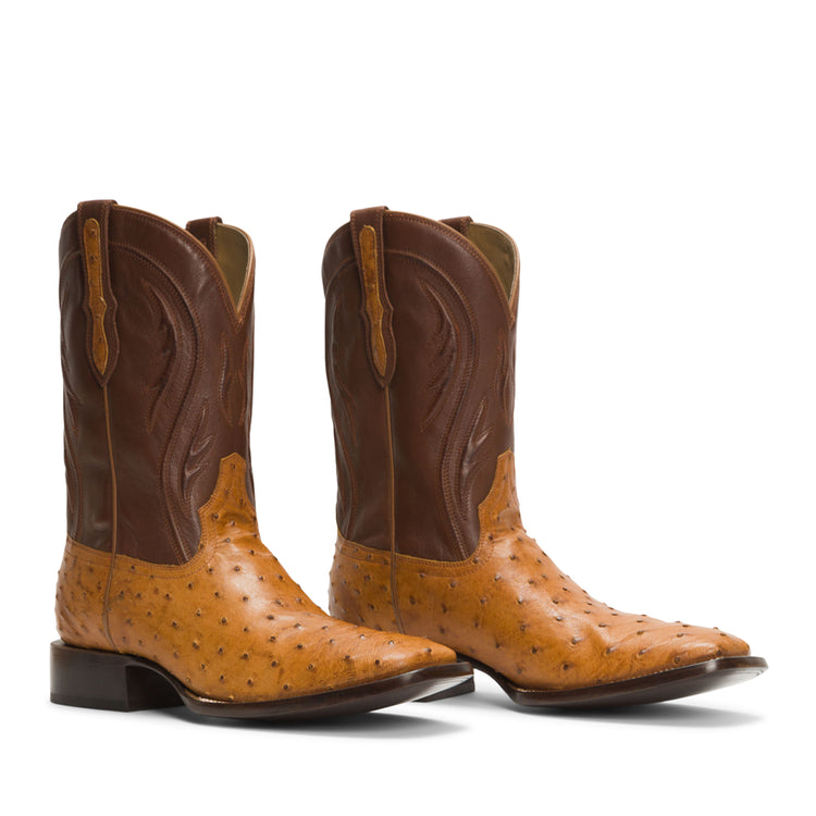 Ostrich leather cowboy boots on sale