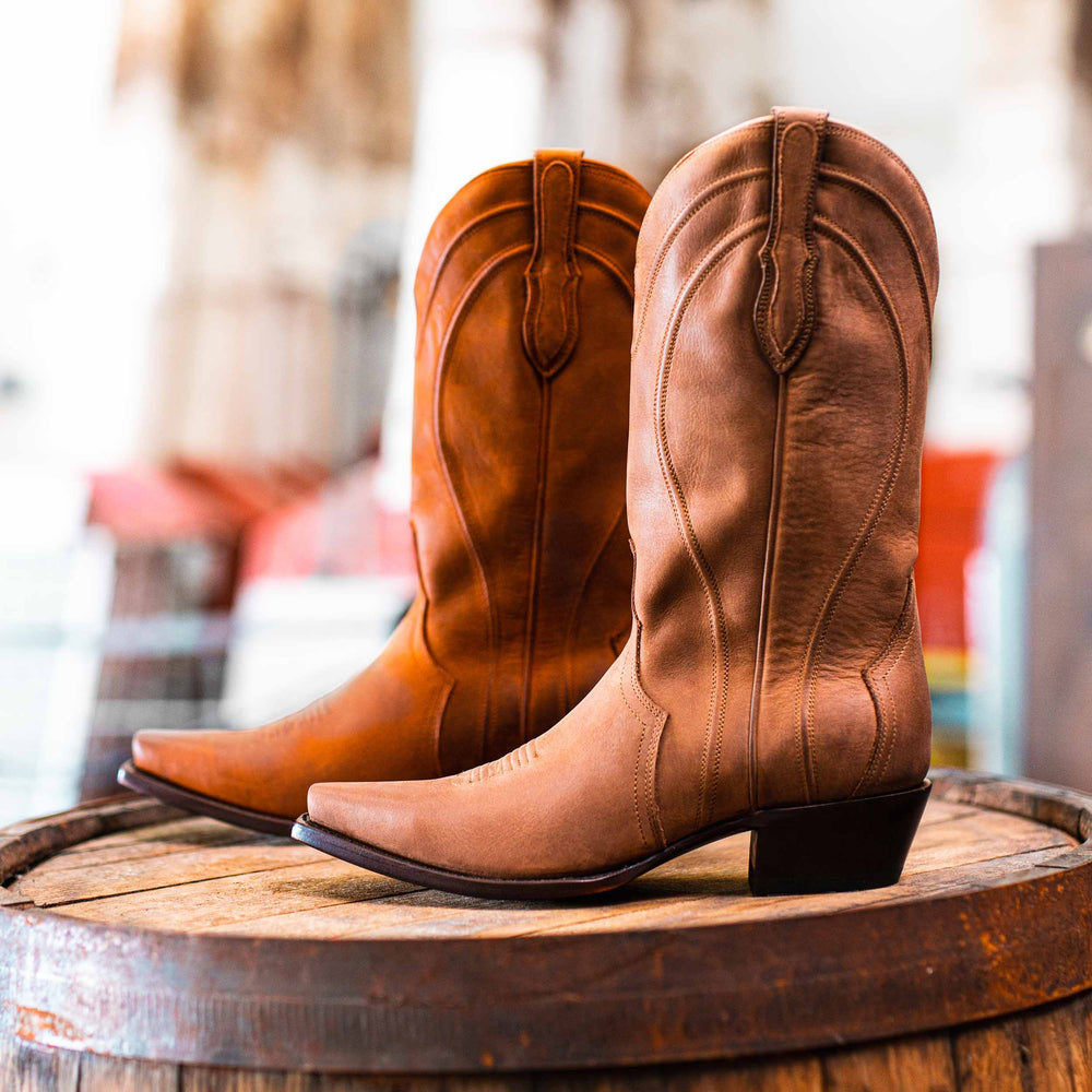 Women's Snip-Toe Rock Ranch Calfskin Cowgirl Boot by RUJO