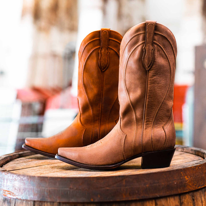 Women's Snip-Toe Rock Ranch Calfskin Cowgirl Boot by RUJO