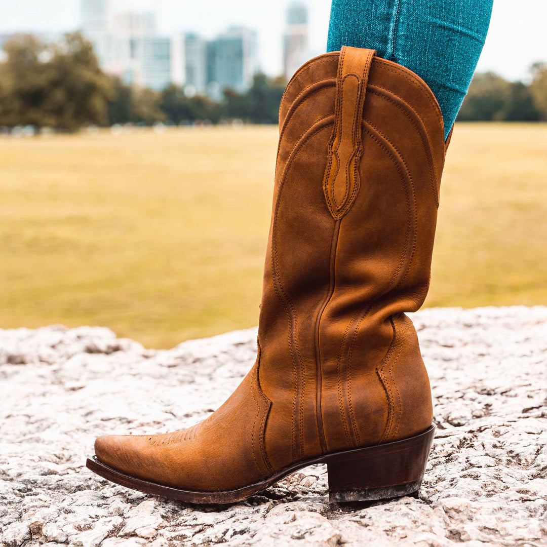 Women's Snip-Toe Rock Ranch Calfskin Cowgirl Boot by RUJO