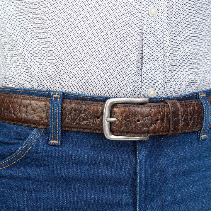 American Bison Belt in Brown
