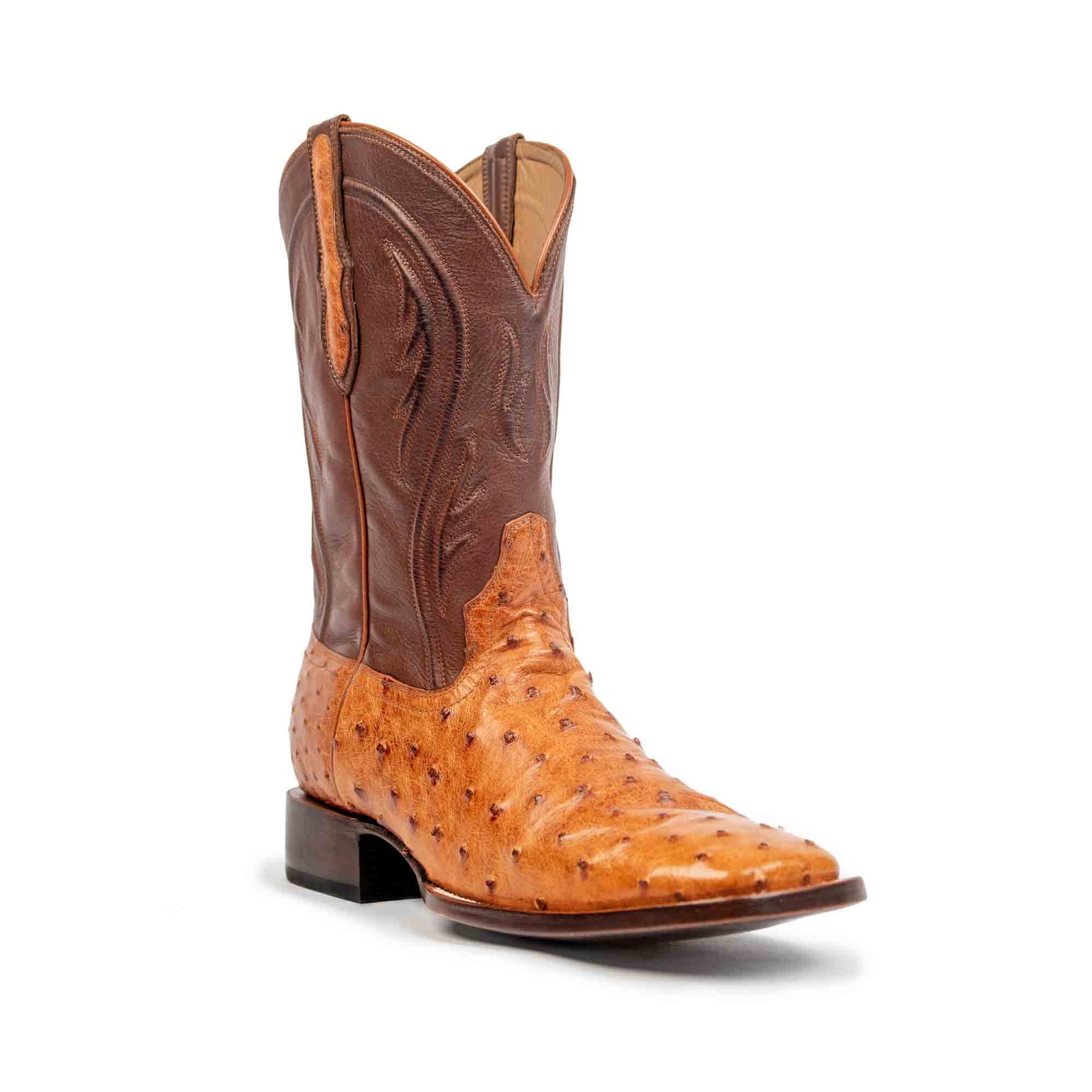 Square Toe Full-Quill Ostrich cowboy boots by RUJO