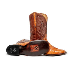 Square Toe Full-Quill Ostrich cowboy boots by RUJO