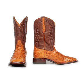 Square Toe Full-Quill Ostrich cowboy boots by RUJO