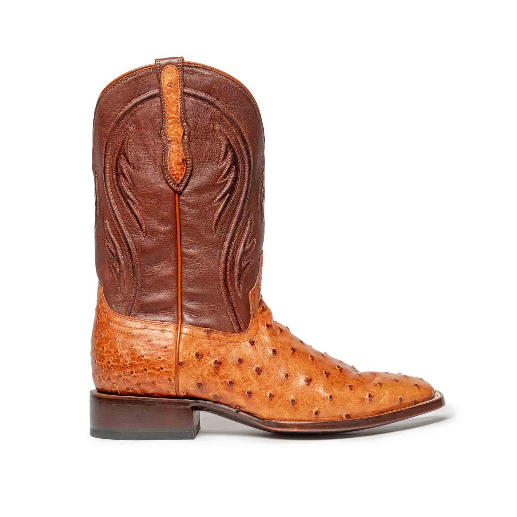 Square Toe Full-Quill Ostrich cowboy boots by RUJO