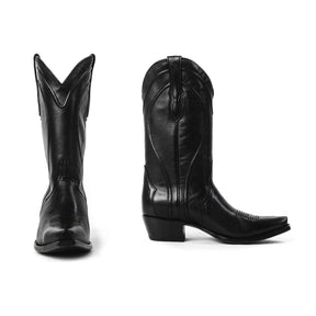 Women's Caravan Calfskin Cowgirl Boot in Black