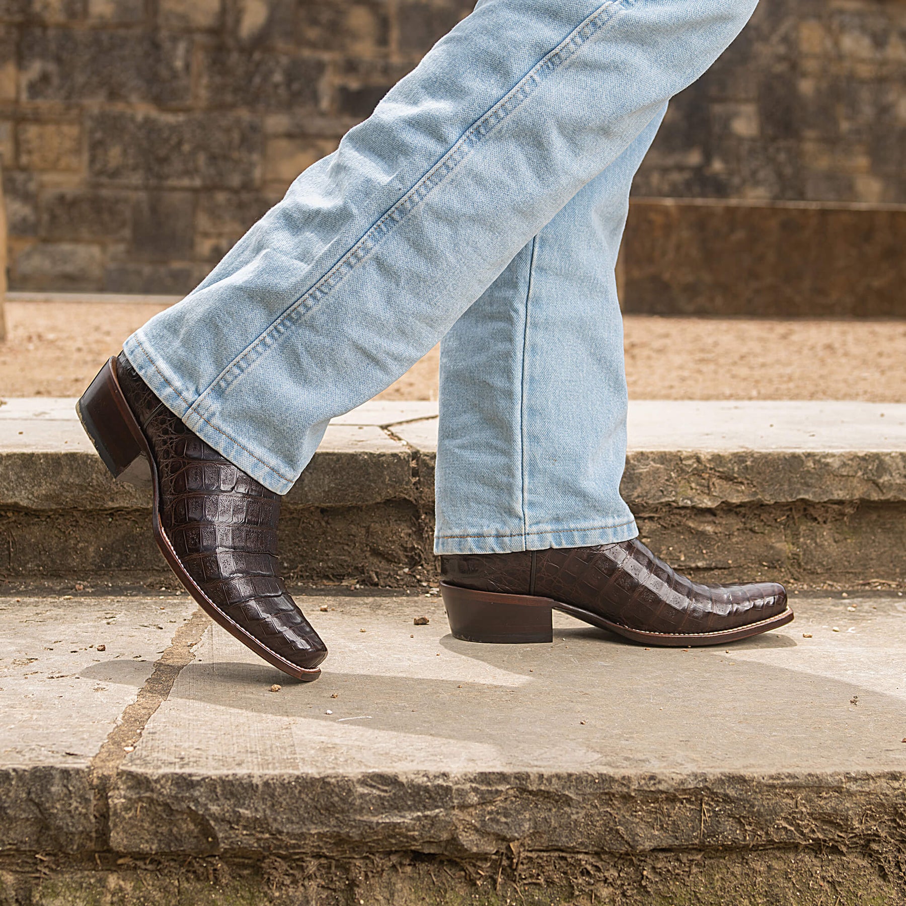 Men's Caiman Belly Western Boots | The Trace | 7-Toe